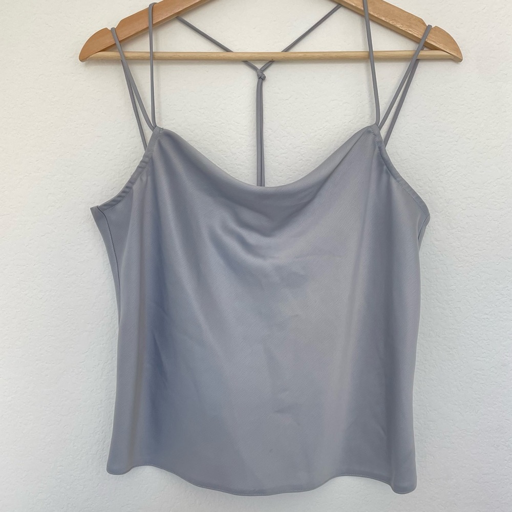 Lush Blue Satin Top - Small